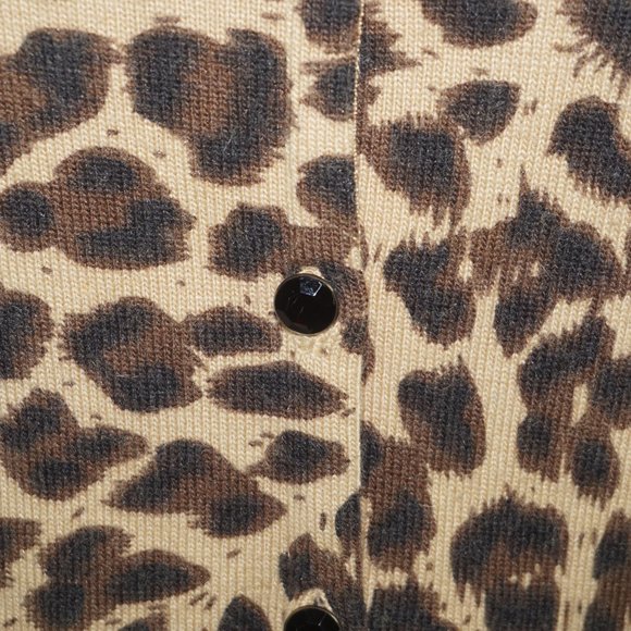Inc International Concepts Leopard Print Beaded Bib Cardigan Sweater - Picture 3 of 7